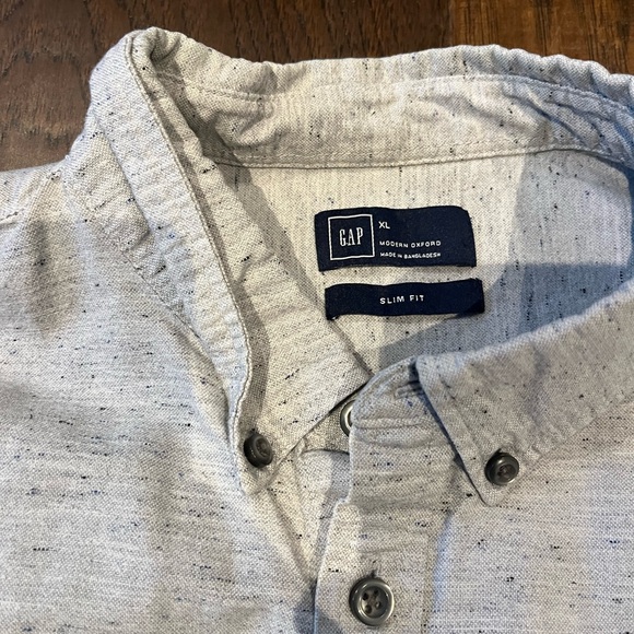 Gap XL Slim Fit Grey Modern Oxford - Picture 2 of 4